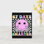 67th Day Of School Shirt 67 Days Smarter Teacher B Kaart (Gele Bloem)