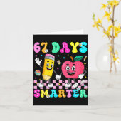 67th Day Of School Shirt 67 Days Smarter Teacher B Kaart (Gele Bloem)