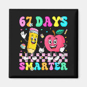 67th Day Of School Shirt 67 Days Smarter Teacher B Magneet (Voorkant)