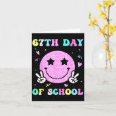 67th Day Of School Smile Face Six Seven Meme Girls Kaart (Gele Bloem)