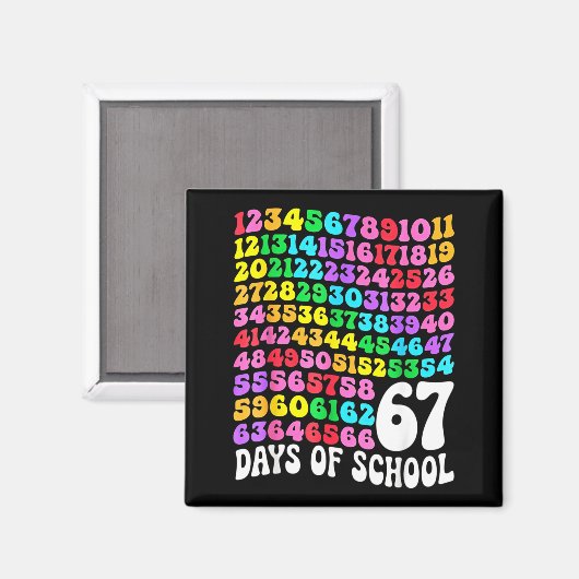 67th Day Of School Teacher 67 Days Math Numbers  Magneet (Voorkant / Achterkant)