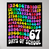 67th Day Of School Teacher 67 Days Math Numbers  Poster (Voorkant)
