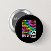 67th Day Of School Teacher 67 Days Math Numbers Ronde Button 5,7 Cm (Voorkant /achterkant)