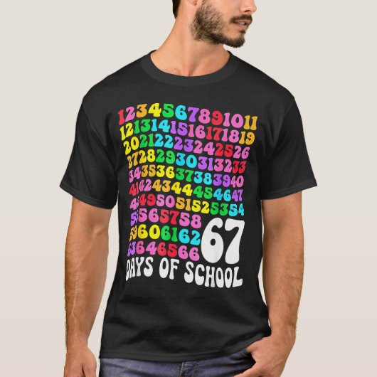 67th Day Of School Teacher 67 Days Math Numbers T-shirt (Voorkant)