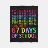 67th Day Of School Teacher Kids 67 Math Numbers 10 Fleece Deken (Voorkant)
