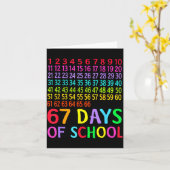 67th Day Of School Teacher Kids 67 Math Numbers 10 Kaart (Gele Bloem)