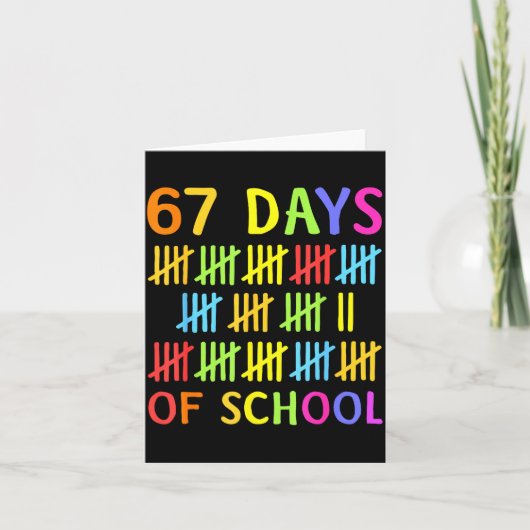 67th Day Of School Teacher Kids 67 Math Numbers 10 Kaart (Voorkant)