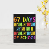 67th Day Of School Teacher Kids 67 Math Numbers 10 Kaart (Gele Bloem)