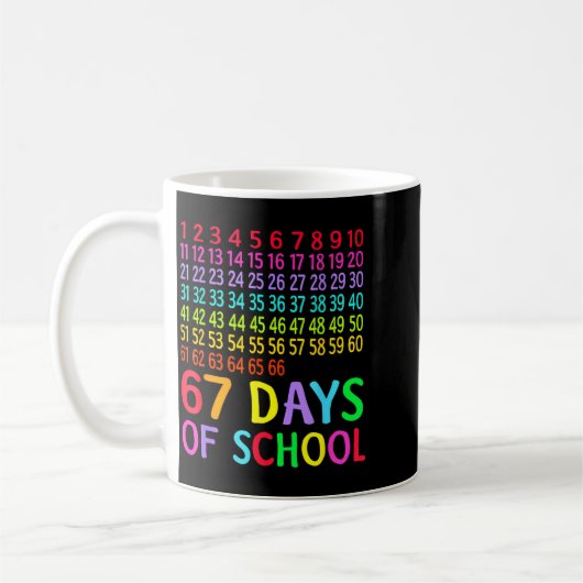 67th Day Of School Teacher Kids 67 Math Numbers 10 Koffiemok (Links)