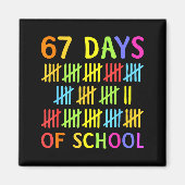 67th Day Of School Teacher Kids 67 Math Numbers 10 Magneet (Voorkant)