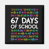 67th Day Of School Teacher Kids 67 Math Numbers 10 Magneet (Voorkant)