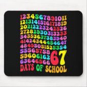 67th Day Of School Teacher Kids 67 Math Numbers 10 Muismat (Voorkant)