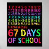 67th Day Of School Teacher Kids 67 Math Numbers 10 Poster (Voorkant)