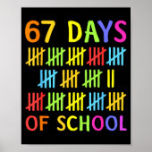 67th Day Of School Teacher Kids 67 Math Numbers 10 Poster (Voorkant)