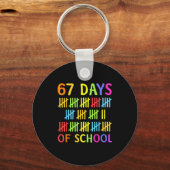 67th Day Of School Teacher Kids 67 Math Numbers 10 Sleutelhanger (Voorkant)