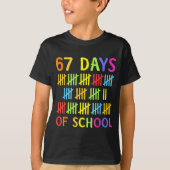 67th Day Of School Teacher Kids 67 Math Numbers 10 T-shirt (Voorkant)