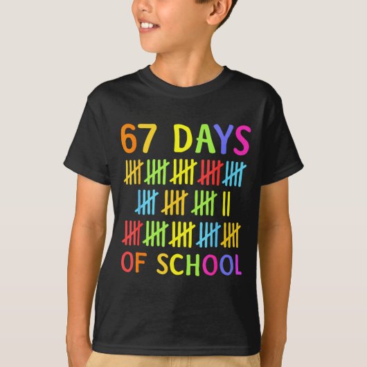 67th Day Of School Teacher Kids 67 Math Numbers 10 T-shirt (Voorkant)