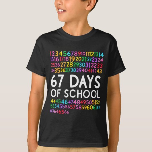 67th Day Of School Teacher Kids 67 Math Numbers 10 T-shirt (Voorkant)
