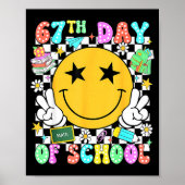67th Day Of School Teacher Kids 67 Smile Face 100t Poster (Voorkant)