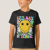 67th Day Of School Teacher Kids 67 Smile Face 100t T-shirt (Voorkant)