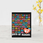 67th Day Of School Teacher Kids Funny Six Seven 10 Kaart (Gele Bloem)