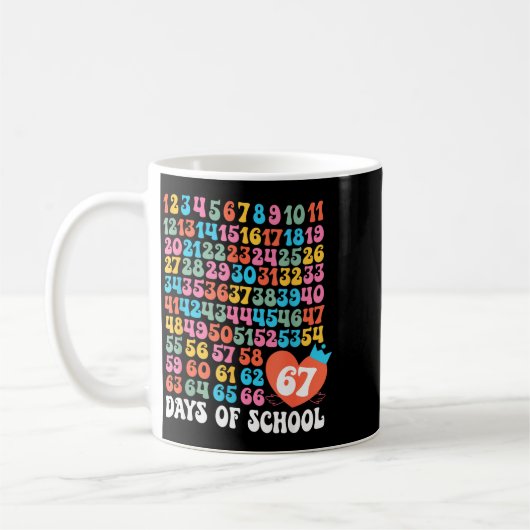 67th Day Of School Teacher Kids Funny Six Seven 10 Koffiemok (Links)