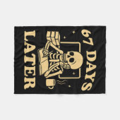 67th Day Of School Teacher Skeleton Funny 6 7 Meme Fleece Deken (Voorkant (Horizontaal))