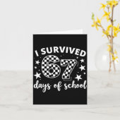 67th Day Of School Teacher Students Kids 6 7 Meme  Kaart (Gele Bloem)
