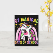 67th Day Of School Unicorn 67 Magical Days Teacher Kaart (Gele Bloem)
