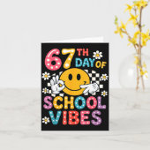 67th Day Of School Vibes 67 Meme Cute Smile Face T Kaart (Gele Bloem)