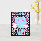 67th Day Of School Vibes 67 Meme Cute Smile Face T Kaart (Gele Bloem)