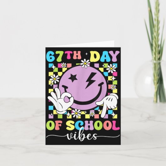 67th Day Of School Vibes Funny Six Seven 67 Meme S Kaart (Voorkant)
