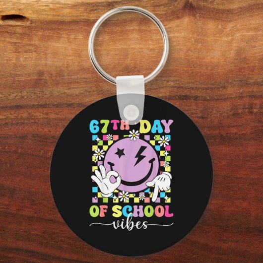 67th Day Of School Vibes Funny Six Seven 67 Meme S Sleutelhanger (Voorkant)