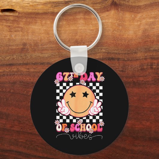 67th Day Of School Vibes Funny Six Seven 67 Meme S Sleutelhanger (Voorkant)