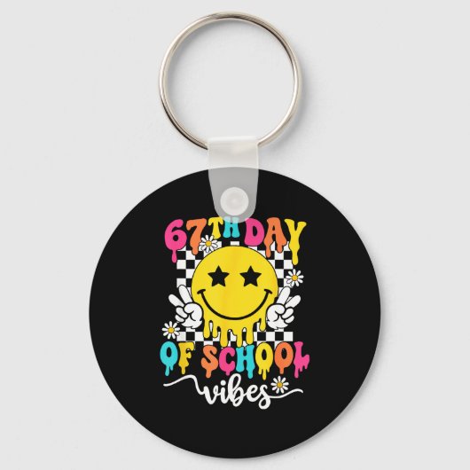 67th Day Of School Vibes Funny Six Seven 67 Meme S Sleutelhanger (Voorkant)