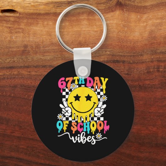 67th Day Of School Vibes Funny Six Seven 67 Meme S Sleutelhanger (Voorkant)