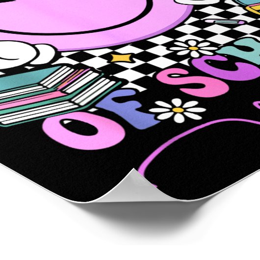 67th Day Of School Vibes Groovy Retro 100 Days Of Poster (Hoek)