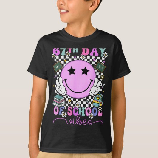 67th Day Of School Vibes Shirt 67 Days Smarter Smi (Voorkant)