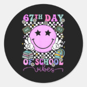 67th Day Of School Vibes Shirt 67 Days Smarter Smi Ronde Sticker (Voorkant)