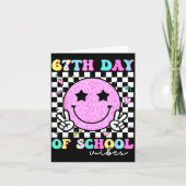 67th Day Of School Vibes Smile Face 67 Six Seven M Kaart (Voorkant)