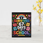67th Day Rainbow Teacher I Survived 67 Days Of Sch Kaart (Gele Bloem)