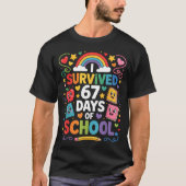 67th Day Rainbow Teacher I Survived 67 Days Of Sch T-shirt (Voorkant)