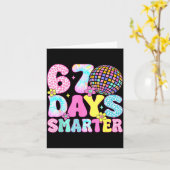 67th Days Smarter Smile Face 67 Days School Teache Kaart (Gele Bloem)
