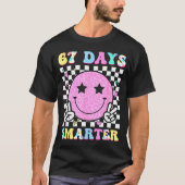67th Days Smarter Smile Face 67 Days School Teache T-shirt (Voorkant)