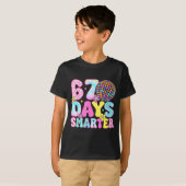 67th Days Smarter Smile Face 67 Days School Teache T-shirt (Voorkant volledig)