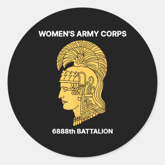 6888th Battalion Six Triple Eighth Black Vrouw Ronde Sticker (Voorkant)