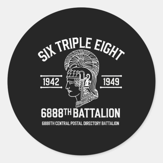 6888th Central Postal Directory Battalion 6 Triple Ronde Sticker (Voorkant)