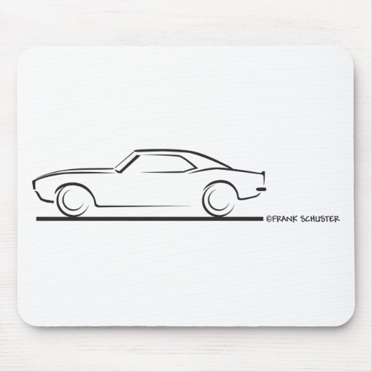 68 Camaro Hard Top BLK Muismat (Voorkant)