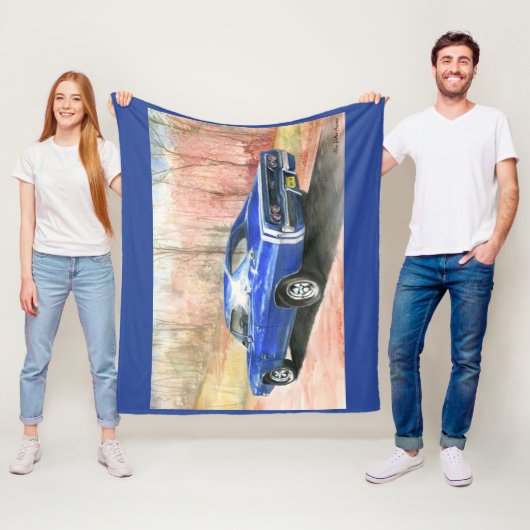 68 Dodge-oplader achterste Uitzicht rugleuning Fleece Deken (In situ)