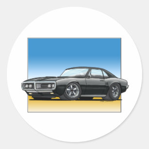 68 Firebird BLACK Ronde Sticker